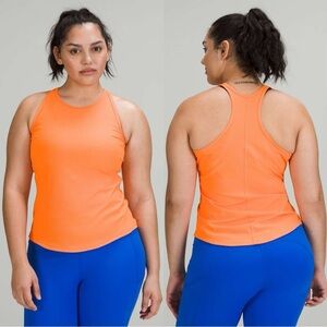 Lululemon Women’s Base Pace Ribbed Tank Top Running in Orange Soda Size 2